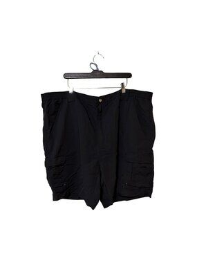 Mens Black Nylon Cargo Shorts Size 50 Lightweight With Multiple Pockets